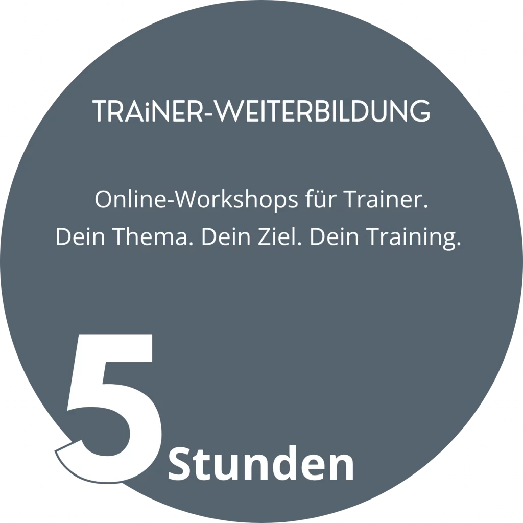 Trainer-Weiterbildung. Online-Workshops für Trainer. 5 Stunden.